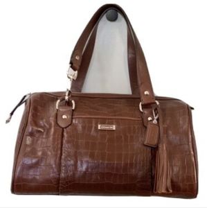 Coach f26123 Avery embossed croc satchel large